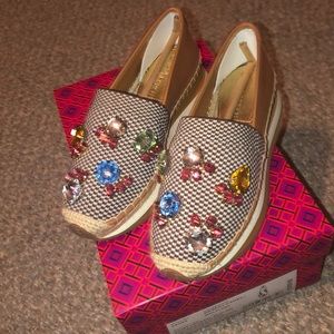 Tory Burch Daisy crystal slip on. 5.5